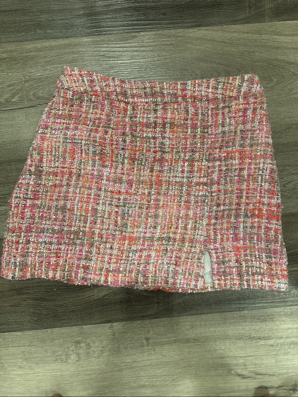 Women’s Pink Tweed Mini Skirt
